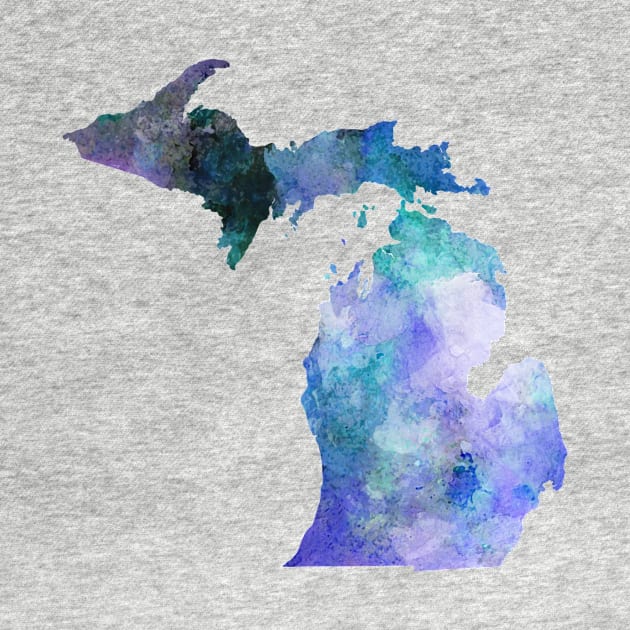 Blue Watercolor Michigan | Stickers and More | Cherie's Art(c)2021 by CheriesArt